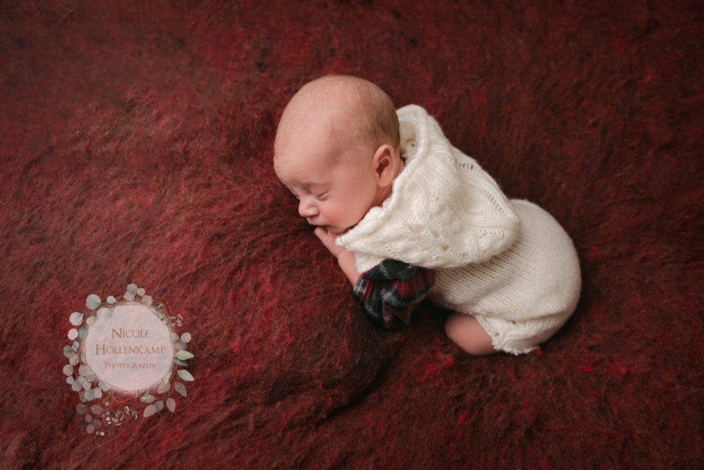 Baby Jax - Newborn on Red | Princeton MN Photographer